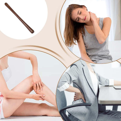 Wooden Stick Massager, Muscle Body Hammer Tool, Handheld Deep Tissue Massage Roller Stick, Full Body Tension Relief Tool, 35cm 13.7in, for Neck Shoulder Back Belly Hip Leg Foot