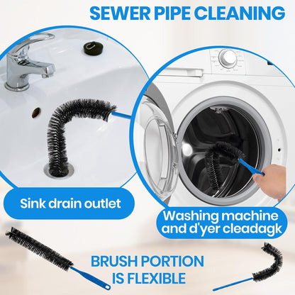 Dryer Lint Trap Cleaning Brush Set, Dryer Vent Cleaner Kit with Refrigerator Condenser Coil Brush, 2 Gap Brushes and 2 Pliers for Home