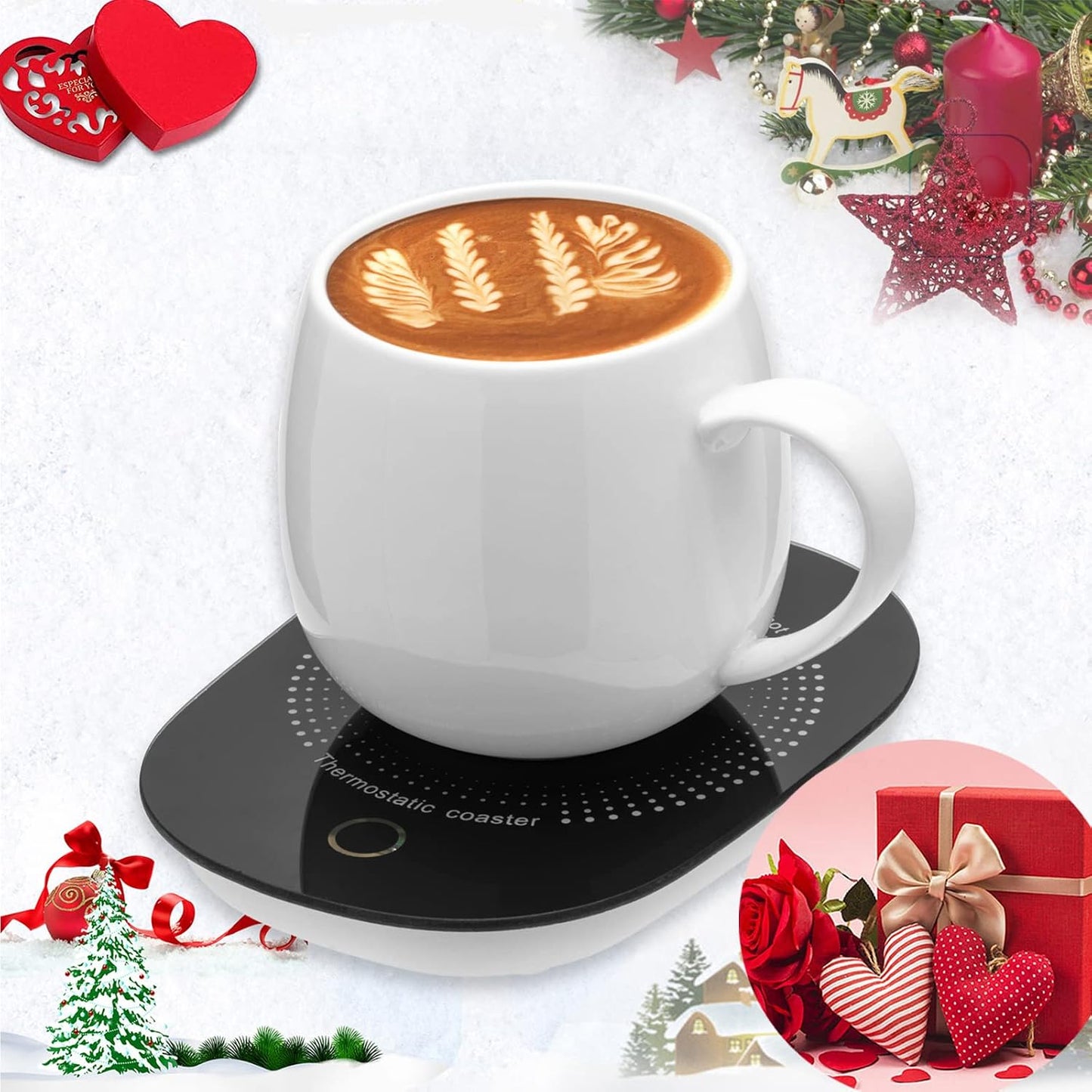 Coffee Mug Warmer for Desk with Auto Shut Off, Coffee Warmer with Auto Shut Off for Desk Office Home ((Valentines Day Coffee Gifts))