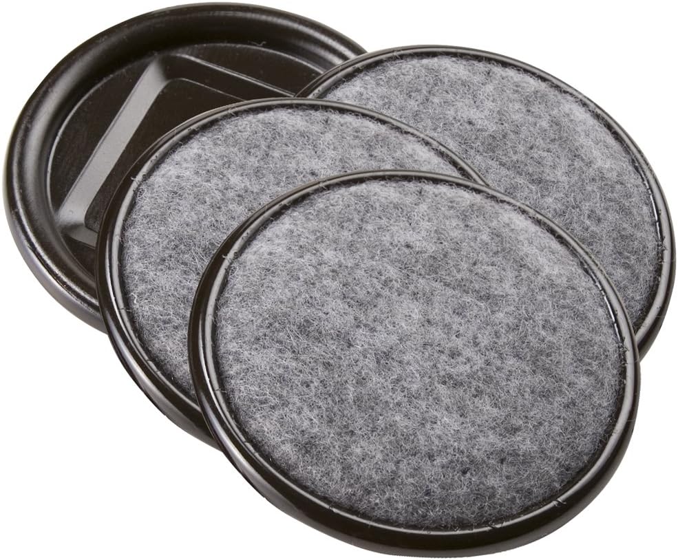 SoftTouch 2-1/2" Square Reusable Carpet Bottom Furniture Caster Cups for Office Chairs, Desks, and Carts, Furniture Wheel Caster Cups for Carpet and Hardwood Surfaces, 12-Pack, Brown/Gray