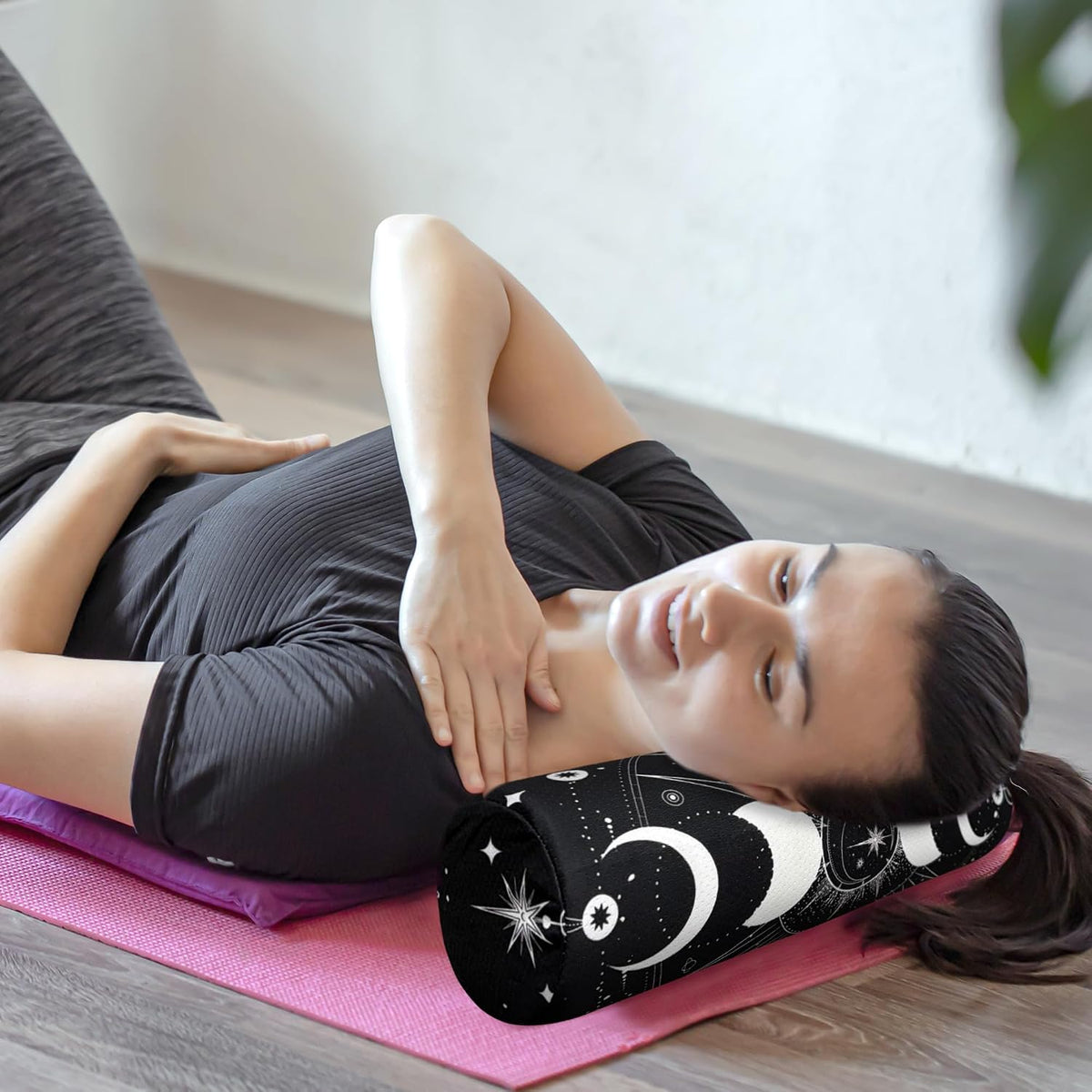 Neck Roll Pillow for Sleeping,Ergonomic Cylinder Tube Pillows for Cervical Spine and Neck Support,Versatile Roll Pillow for Bed,Office,and Travel,Memory Foam Bolster with Washable Cover