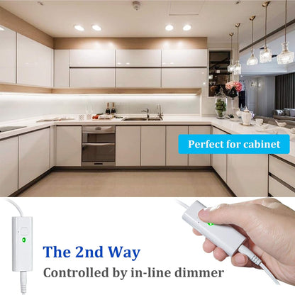 WOBANE 16.4ft Motion Sensor LED Strip with Remote,Warm White Tape Lighting | Dimmable LED Strip Lights for Kitchen, Under Cabinet, Bedroom, Shelf, Bed, PIR Function,Night Light,Adapter,3000K Warm White