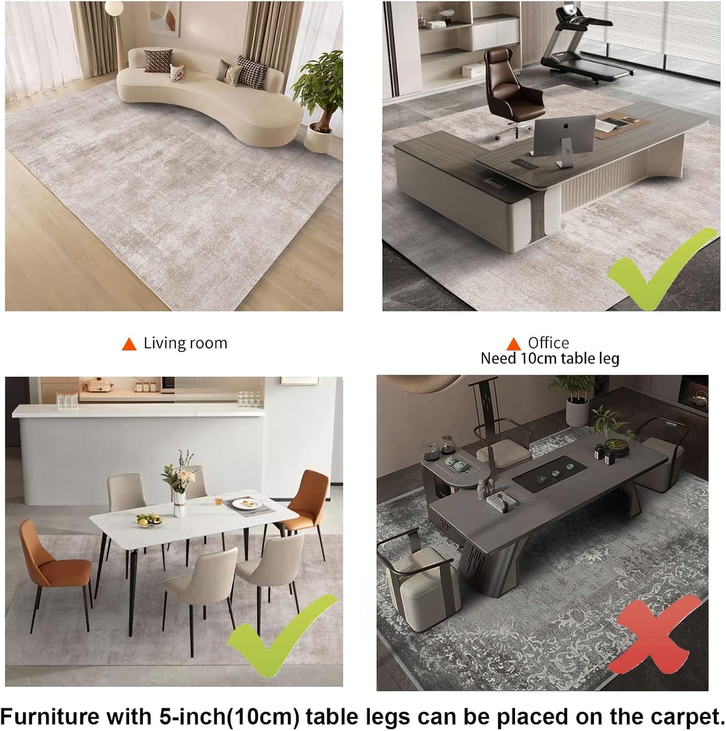 Electric Heated Carpet 35x55in Soft Plush Heating Rug 450W CX | Instant Warmth in 30s, 60 Heat Levels 12h Timer, Energy Efficient Safety Protection Ideal for Home Office Playroom 120V