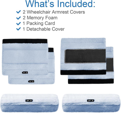 SPRING SEAON Wheelchair Armrest Pads Covers Fuzzy Desk Chair Arm Pads Soft