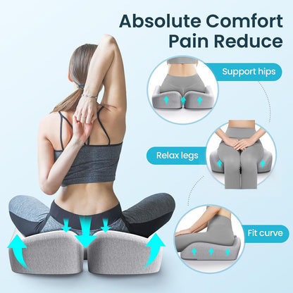 Benazcap Memory Foam Seat Cushion, Ergonomic Office Chair Cushion | Memory foam cushion relieves pressure and supports tailbone comfort for office chairs, cars, wheelchairs and home use.