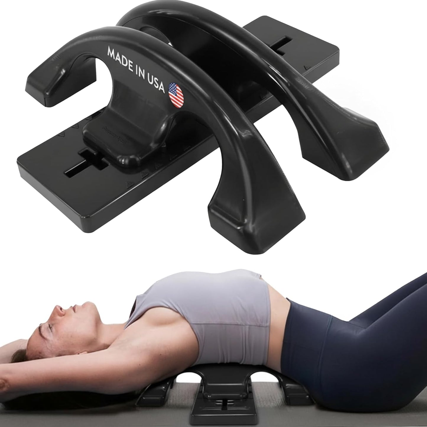 Arch Back Stretcher, Psoas Muscle Release Tool, Carbon Black | Fully Adjustable, Thrival App Compatible, Trigger Point Relief