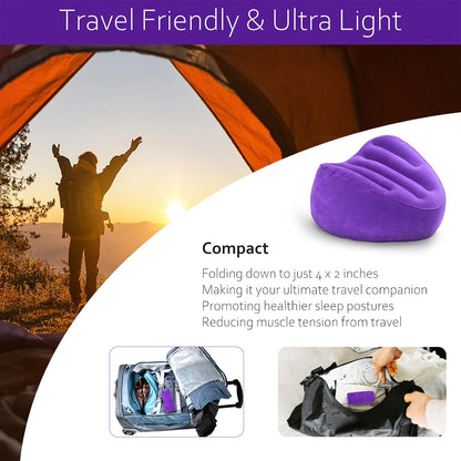 Inflatable Knee Pillow for Travel, Travel Knee Pillow for Side Sleepers