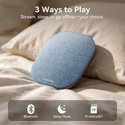 Kinglucky Upgrade F50 Under Pillow Speaker for Sleeping, Blue | Bluetooth 6.0, Built-in Sleep Sounds, TF/microSD Offline, Auto-Off Timer, Up to 10 Hours