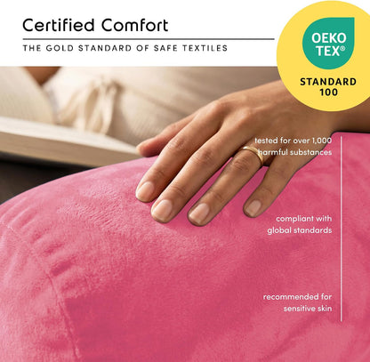 Nestl Reading Pillow with Shredded Memory Foam, Designed for Sitting Up in Bed and Couch, Back and Arms Adjustable Support for Adult & Teens Backrest Pillows for Reading, with Washable Cover Dark Grey