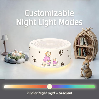 Kipcush White Noise Machine for Baby & Adults, 30 Soothing Sounds, Sleep Sound Machine with 8 Color Night Light, Memory Function, White Noise for Sleeping, Nursery, Office, Travel & Relaxation