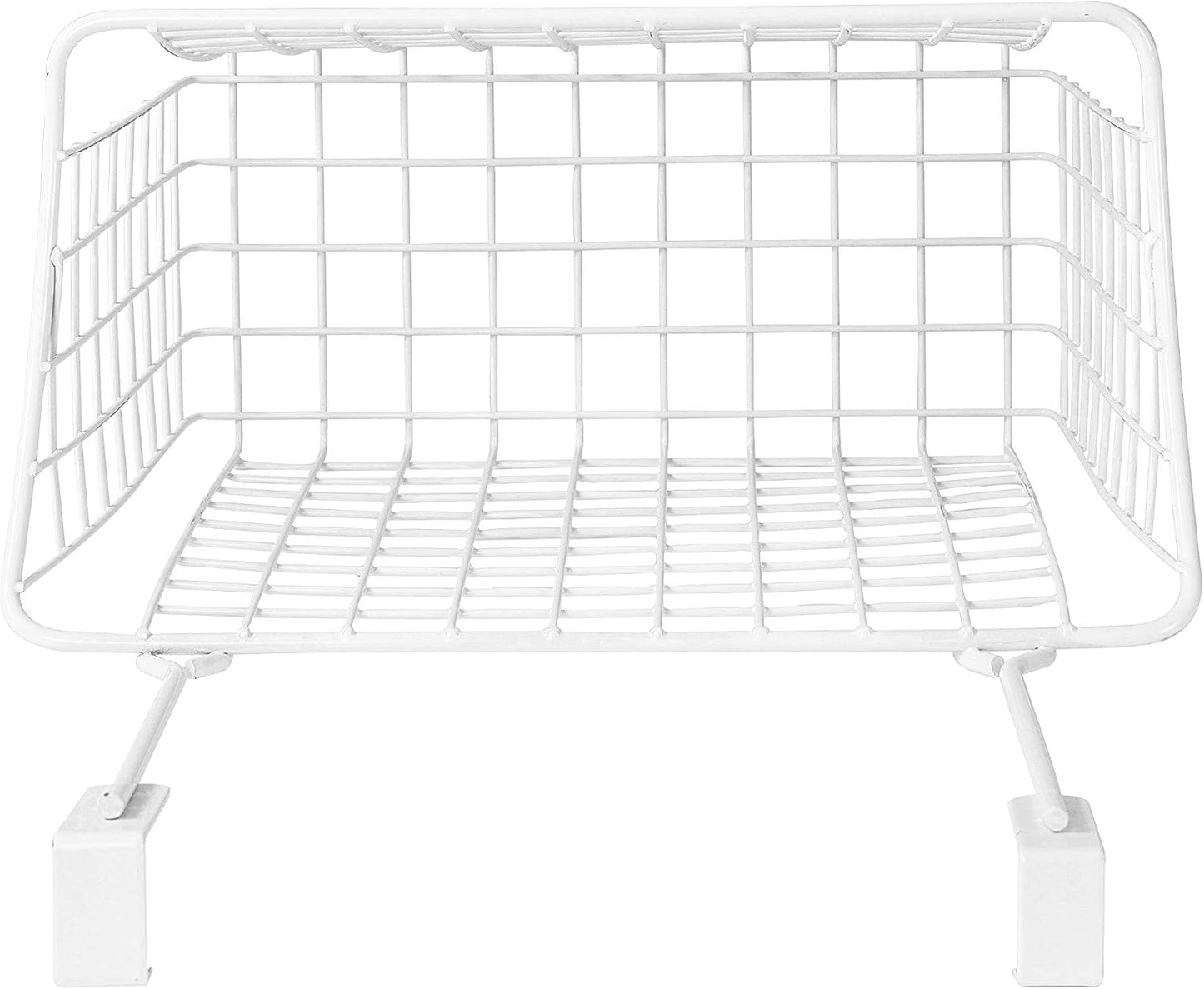Spectrum Hanging Baskets for Organizing (Large, Satin Nickel) - Grid Over the Cabinet Wire Basket for Kitchen or Bathroom - Door Hanging Storage Organizer for Cleaning Supplies, Washcloths, & Towels