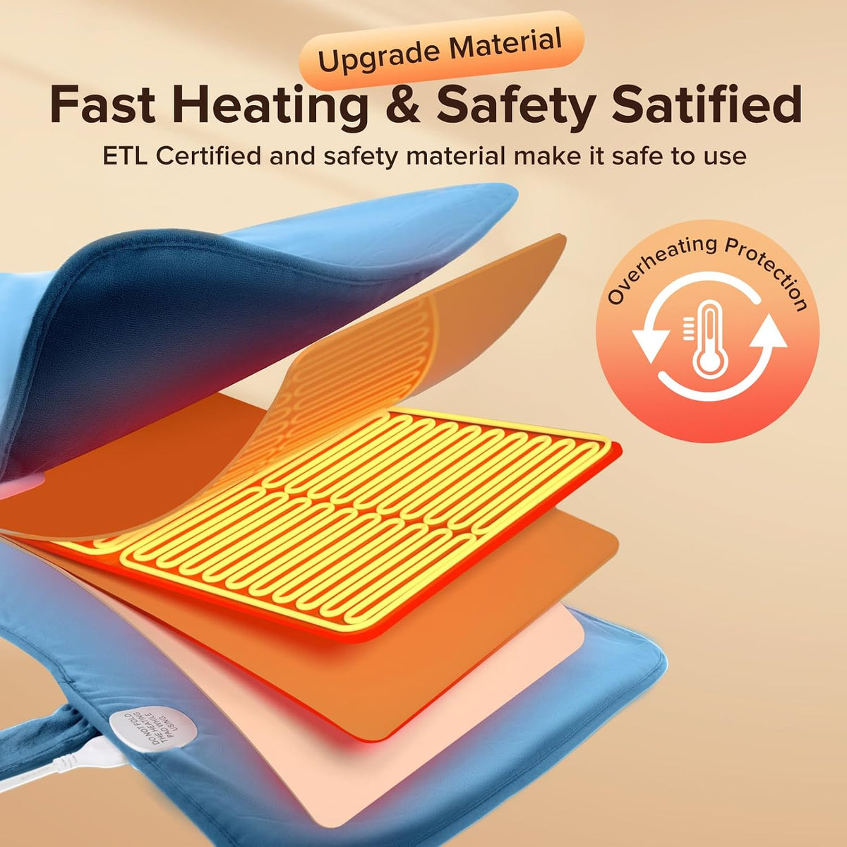Electric Heating Pad for Neck Back Shoulder Pain Relief, 25"x37" Large Full Body Weighted Heated Pad for Menstrual Cramps - 5 Heat Levels/Snug Fit, Birthday Gifts for Women Men Mom Dad Elders