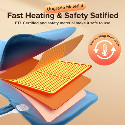 Electric Heating Pad for Neck Back Shoulder Pain Relief, 25"x37" Large Full Body Weighted Heated Pad for Menstrual Cramps - 5 Heat Levels/Snug Fit, Birthday Gifts for Women Men Mom Dad Elders
