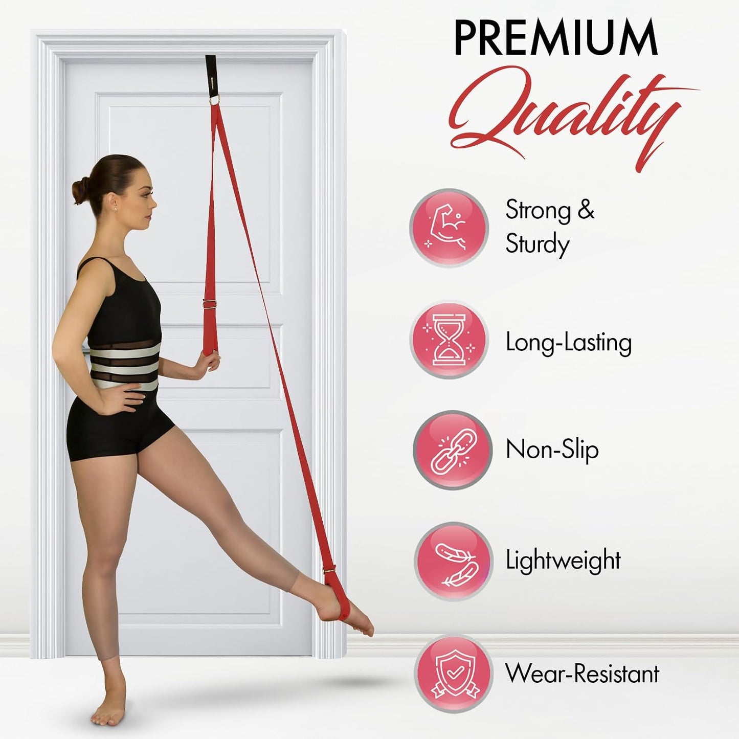 Stretching Strap with Door Anchor for Splits and Flexibility Training | Improve Leg Flexibility at Home, Ideal for Ballet, Dance, Cheerleading, Yoga, Pole Dance and Gymnastics