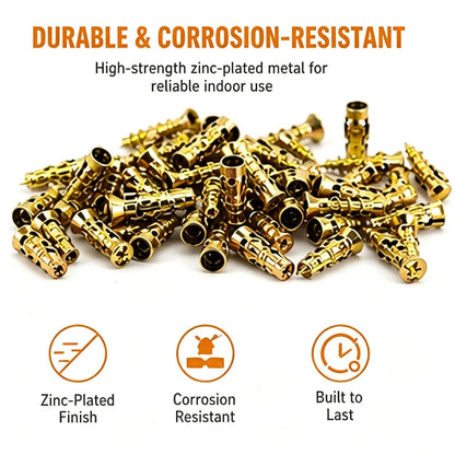 6×14mm Short Expansion Screw Set for Cabinet Hinge Repair, Expansion Anchor | Cabinet Hinge Screws for Stripped Hole Repair, Door Hinge Repair Kit, 30/50/100 pcs Wall Anchors and Matching Screw (30PCS)