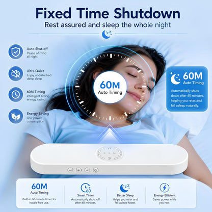 Private Mini Under Pillow Speaker Bluetooth for Sleeping, Portable Bone Conduction Technology with Volume Control/TF Function, Wireless White Noise/Sleep Aid(Blue White)