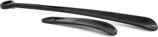Panoware Set of 2, Extra Long Handle Shoe Horn and Travel Shoe Horn, Black