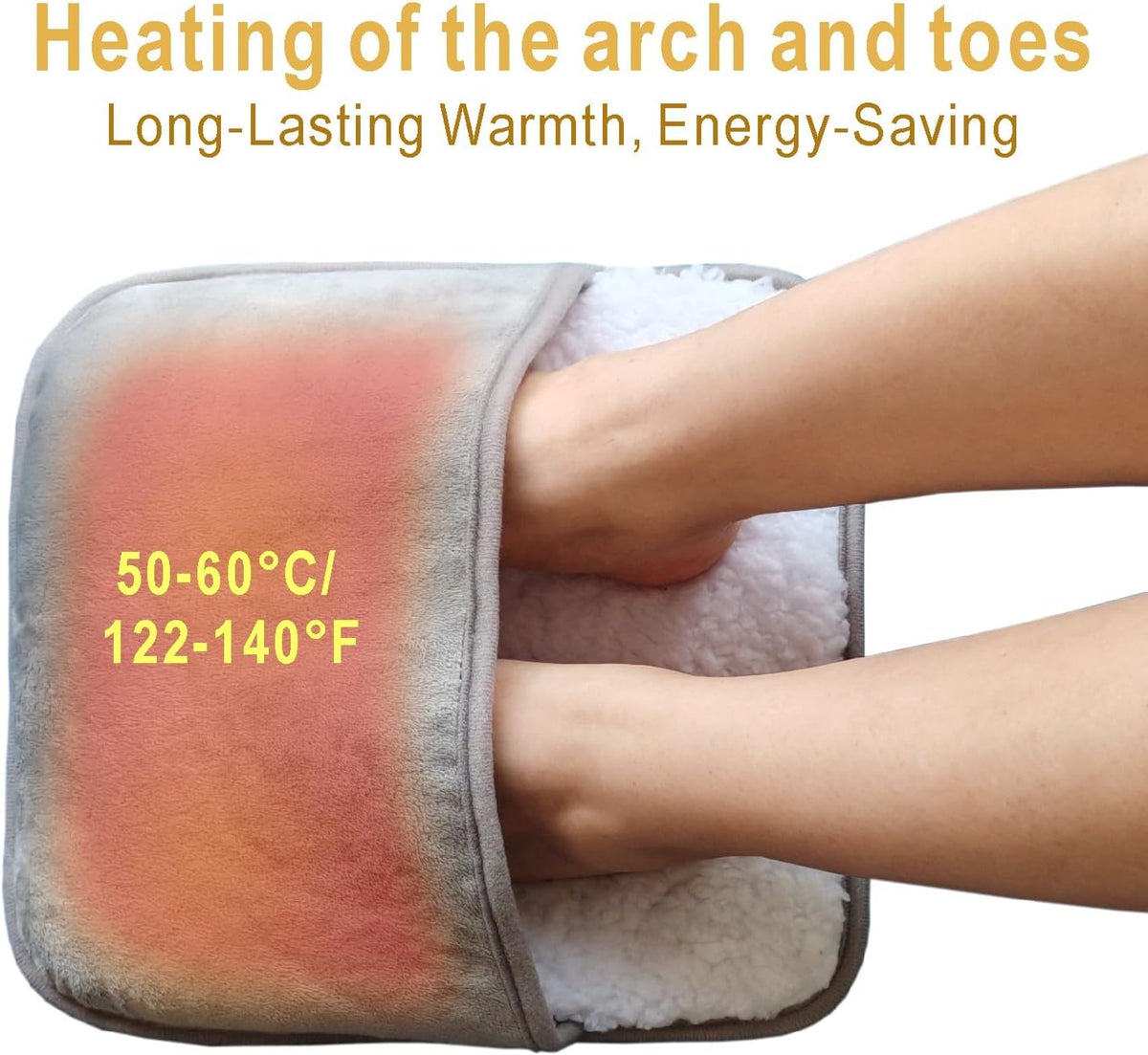 USB Warm Foot pad Plush Electric Shoes, Portable Washable Foot Warmer, Keep Your feet and Hands Warm at Home and Work; Birthday, Christmas, Valentine's Day Gifts (Grey)