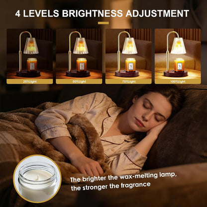 Candle Warmer Lamp with Timer Dimmer, Birthday Gifts for Women Mom Friend Sister, House Warming Gifts New Home Decor, Office Apartment Dorm Room Wax Melt Warmer for Jar Candles with 2 Bulbs