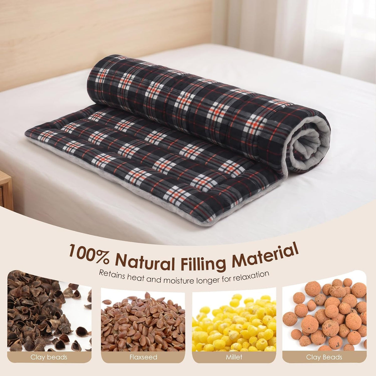 Microwave Heating Pad for Pain Relief, 8 x 18 Grey