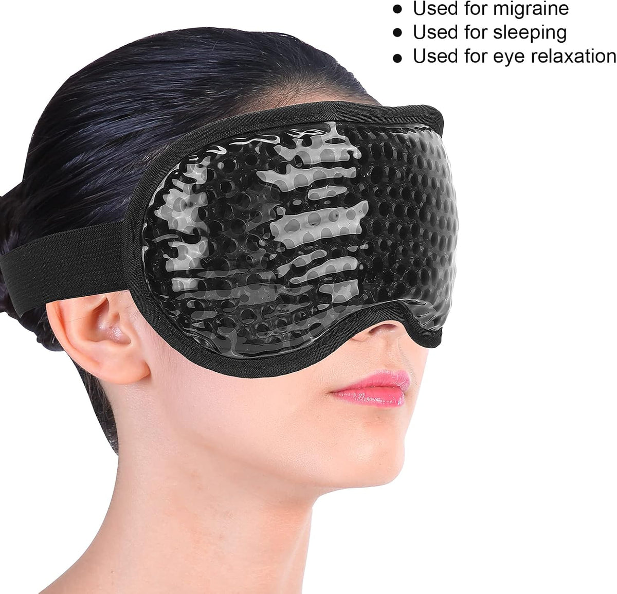 Luqeeg Gel Bead Eye Masks, Hot Cold Compress Eye Pack, Reusable Cooling Gel Bead Ice Pack, Hot Cold Cooling Compress Gel Eye Pad for Stress Relief, Migraine, Puffiness, Dry Eyes, Dark