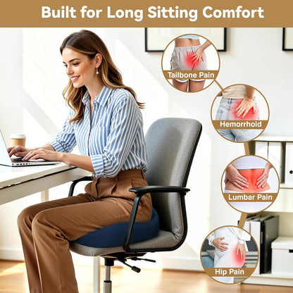 TushGuard 4-Zone Ergonomic Seat Cushion with Coccyx Cutout, Black