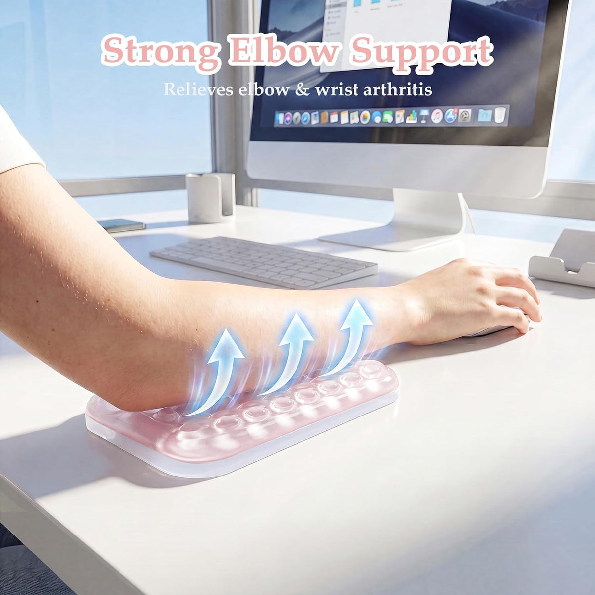 Ospelelf Ergonomic Elbow Pad, Gel Keyboard Wrist Rest Support for Office Desk Chair, Arm Wrist Pad for Typing Pain Relief