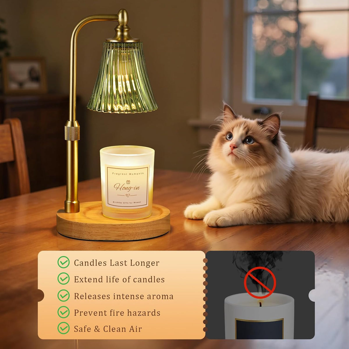 Hong-in Candle Warmer Lamp with Timer,Birthday Gifts for Women Mom Sister