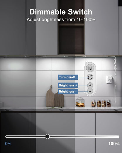 Motion Sensor Cabinet Lighting, 4500K Daylight, 3 Pack 12 inch Linkable