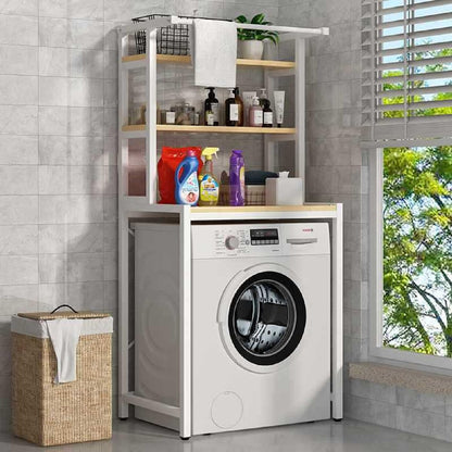 3 Tier Wooden Over The Washer and Dryer Storage Shelf, Bathroom Shelf Washing Machine Storage Shelves Utility Rack Freestanding Laundry Drying Rack Heavy Duty for Bathroom