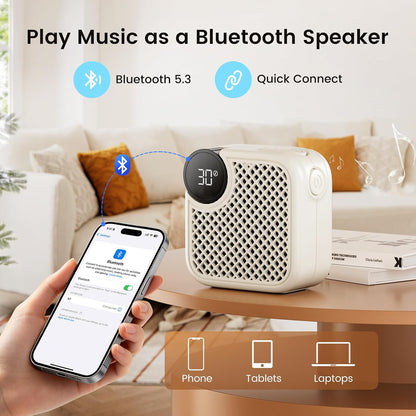 Portable White Noise Machine with Bluetooth Speaker 18 Soothing Sounds | Sound Recording Memory, 5-180min Timer, 16 Volume Levels, Compact 3x3x1.5in for Baby, Kids, Adults - Travel, Home, Office