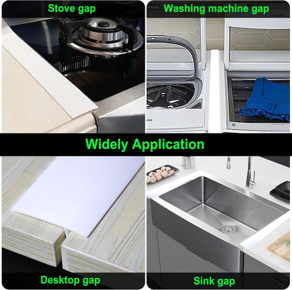 Silicone Stove Counter Gap Cover - 25 Inch Gap Filler 2 Pack Black | Long gap filler seals spills between kitchen appliances Stovetop oven countertop; stove gap cover, gas stove side gap covers