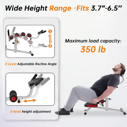 Inversion Table for Back Pain Relief - 350lbs Capacity, Improve Posture and Spinal Health - Ideal for Home and Gym Use