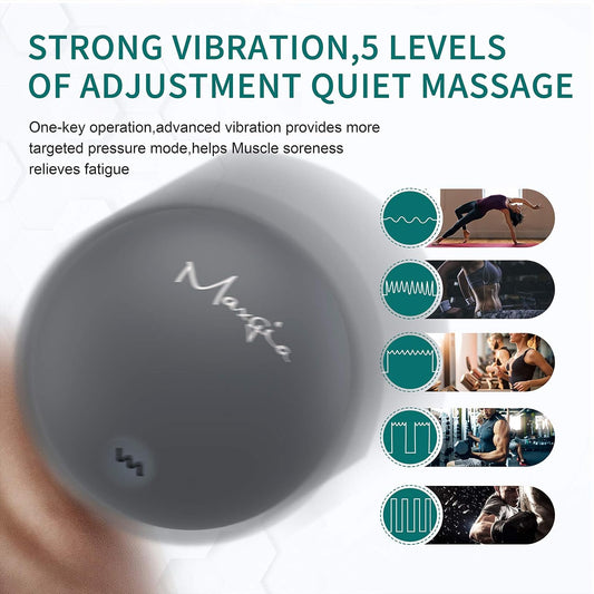 3" Single Massage Ball, 5 Speeds Vibrating Massage Ball Roller for Trigger Point Therapy, Deep Tissue Massager for Back, Neck, Foot, Myofascial Release, Pain Relief, Muscle Recovery,Purple