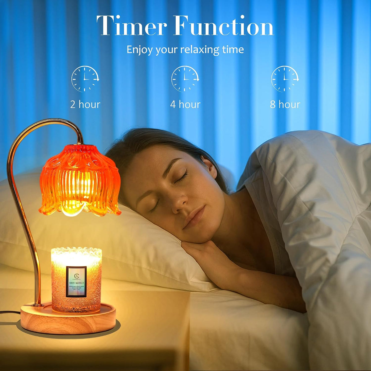 Flower Candle Warmer Lamp with Timer & Dimmer
