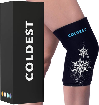Coldest Knee Ice Pack 360 - Knee Pain Relief Compression, Reusable Gel Ice wrap for Leg Injuries, Swelling, Knee Replacement Surgery, Cold Compress Therapy for Arthritis, Meniscus Tear and ACL (Small)
