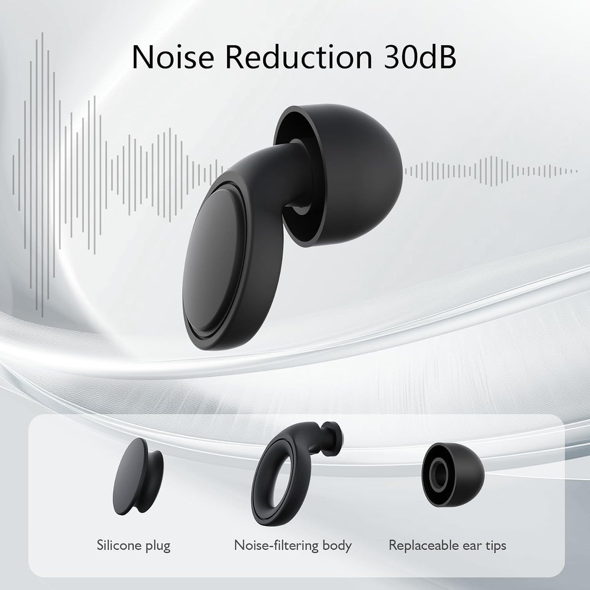 Jayine 2 Pairs Ear Plugs for Sleeping, Soft Full Silicone Ear Plugs for Noise Reduction 25dB, Reusable Hearing Protection Earplugs for Concert, Focus, Noise Sensitivity, 8 Ear Tips in S/M/L - Purple