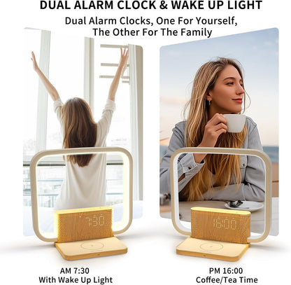 Sunrise Alarm Clock with Wireless Charging Desk Touch Lamp, Sunrise Lamp
