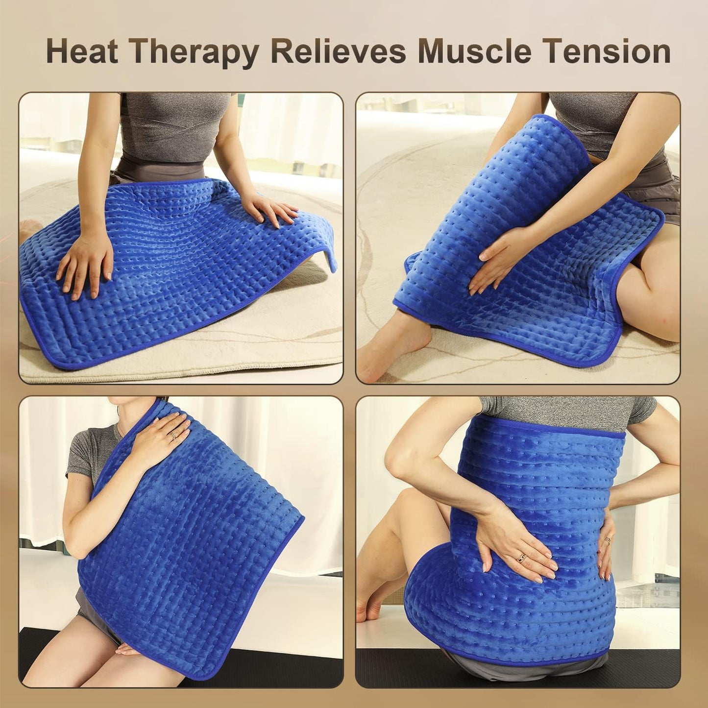 Heat Wrap for Neck Shoulder and Back, Fathers Day Ideal Gifts for Men Dad Him, Portable Weighted Warm Pad with 10 Heat 4 Timers 26"x 35"