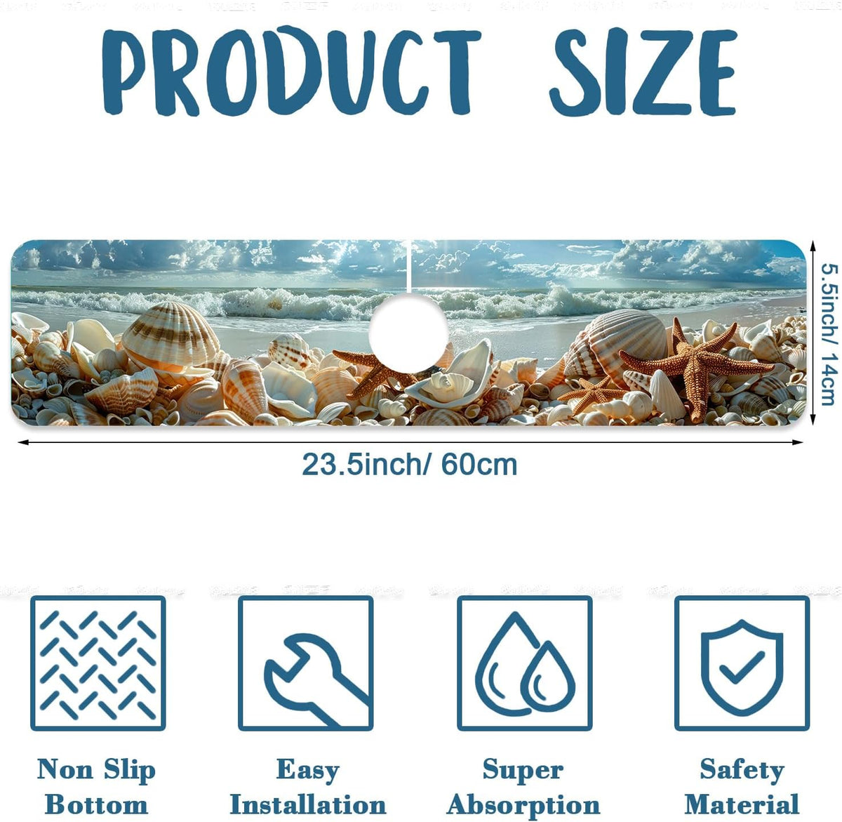 Faucet Mat for Kitchen Sink Absorbent Splash Guard Bathroom 23.5"X5.5"
