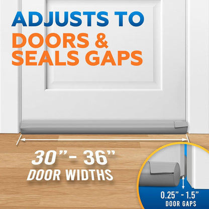 Comfyanno Under Door Draft Stopper - Bottom Door Gap Filler & Seal - Fits 30” to 36” Door, Double Side Block Noise, Sound, Air, Bugs, Dust, Easy to Install, No Adhesive, Black