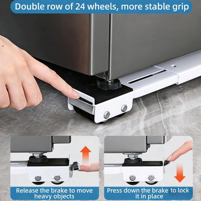 Universal Furniture Moving Dolly, Adjustable Appliance Roller for Refrigerator, Washing Machine, Dryer, Heavy Duty Equipment Stand with Locking Brakes & Non-Slip Pads, 330 lbs Max Load Capacity(Black)