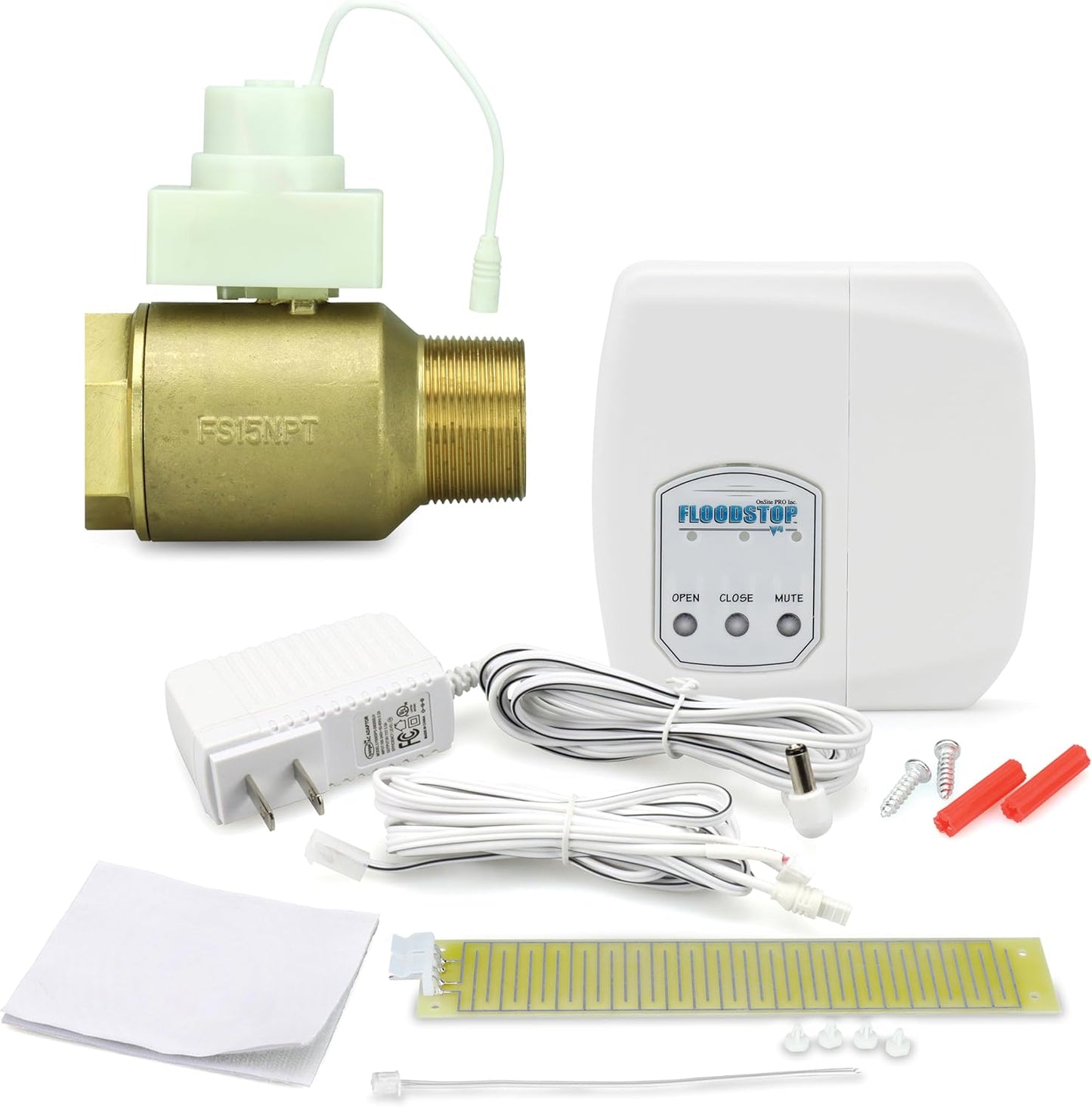 FloodStop Water Heater Leak Detector Kit, 3/4" Press x Press | Automatic Water Shut-Off and Visual/Audible Alarms