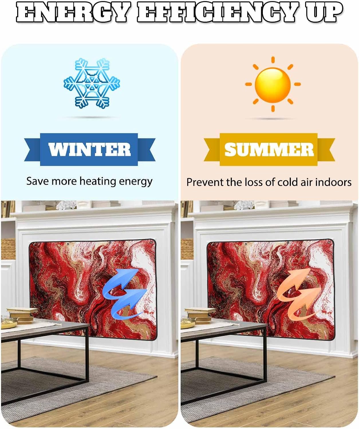 Magnetic Fireplace Cover Sage Green Marble Fireplace Screen Decorative Abstract Fluid Art Insulation Fireplaces Blocker Blanket Save Energy Fireplaces Draft Stopper Covers for Living Room 36x30 Inch