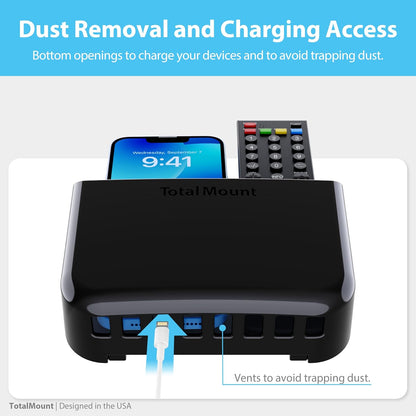 TotalMount Drop-Free Remote Holder – Removable Adhesive Strips – XL Black | Designed in the USA – Simply Put the Remotes In – No Tricky Magnet Alignment Needed (Holds 3 or 4 Remote Controls)