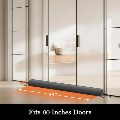 Door Draft Stopper, Removable Washable Cover, 38", Gray | Weighted Gap Filler, Blocks Hot and Cold Air, All-Season Seal, Easy Install, Noise & Wind Blocker, Home Essentials