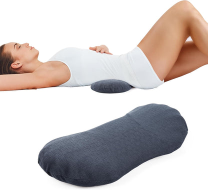 COMFYTHERA Lumbar Support Pillow for Sleeping Memory Foam Lumbar Support Cushion for Lower Back Pain Relief, Back Support Bed Pillow Waist Support (Dark Grey, Large)