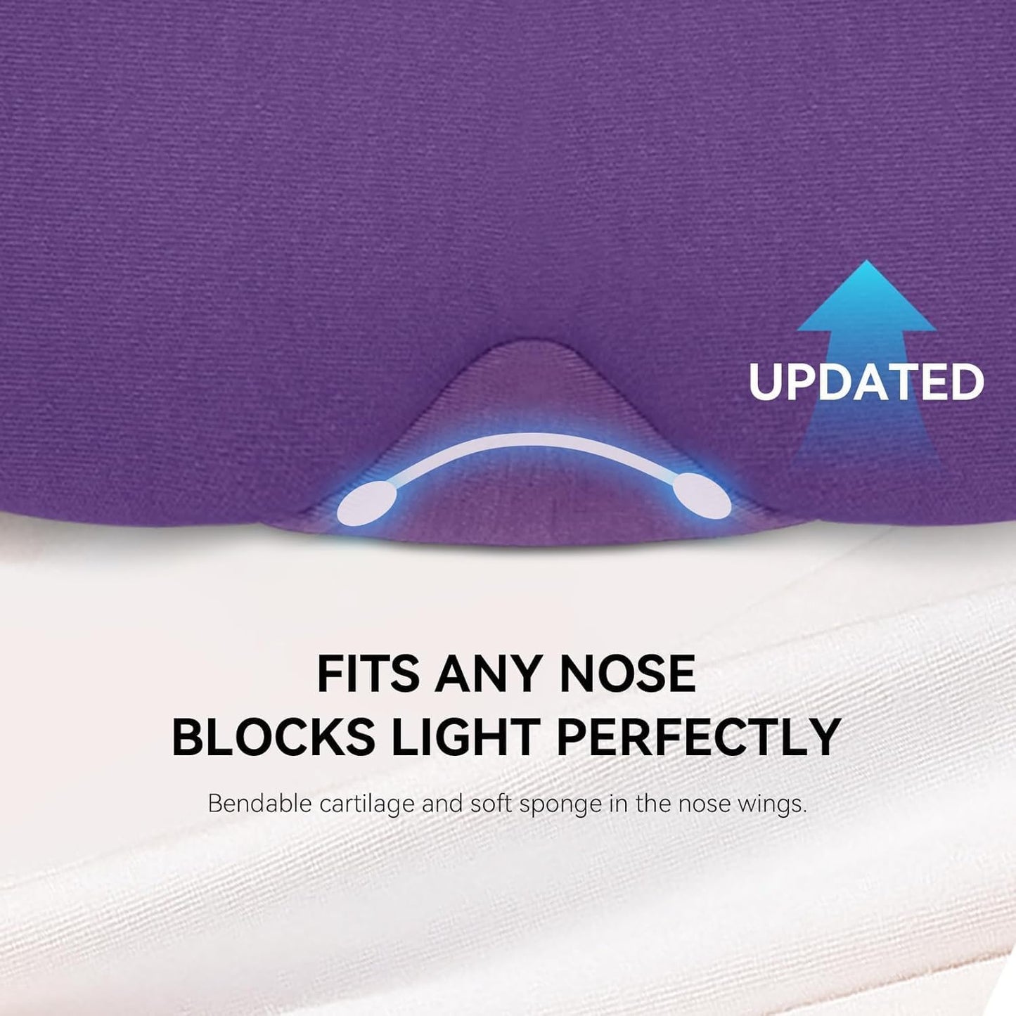 Mavogel Cotton Sleep Eye Mask, Light Blocking with Adjustable Nose Bridge | Updated Design, Soft and Comfortable Night Eye Mask for Men Women, Eye Blinder for Shift Work, Includes Travel Pouch, Grey