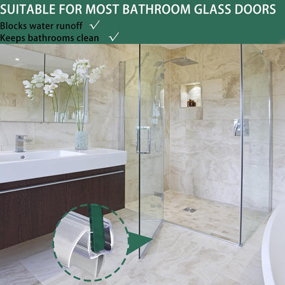 2-Pack 5/16" x 39" Shower Door Bottom Seal Strip, Shower Door Sweep | Frameless Glass Door Seal Strip, Stop Shower Leaks for 5/16" (8mm) Thick Glass