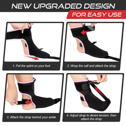 Plantar Fasciitis Night Splint Sock Soft Plantar Fasciitis Brace for Sleeping Achilles Tendonitis Foot Drop Heel Pain - Plantar Fasciitis Relief Night Splint for Women Men Black Small